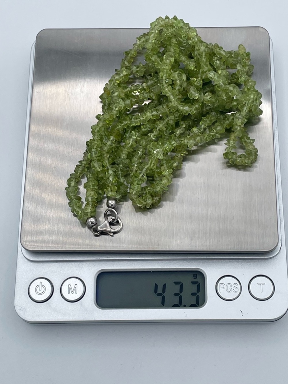 Natural Peridot Multi Strand Chip Necklace Sterling Silver 925 Clasp 216 ct |43g - Picture 6 of 7